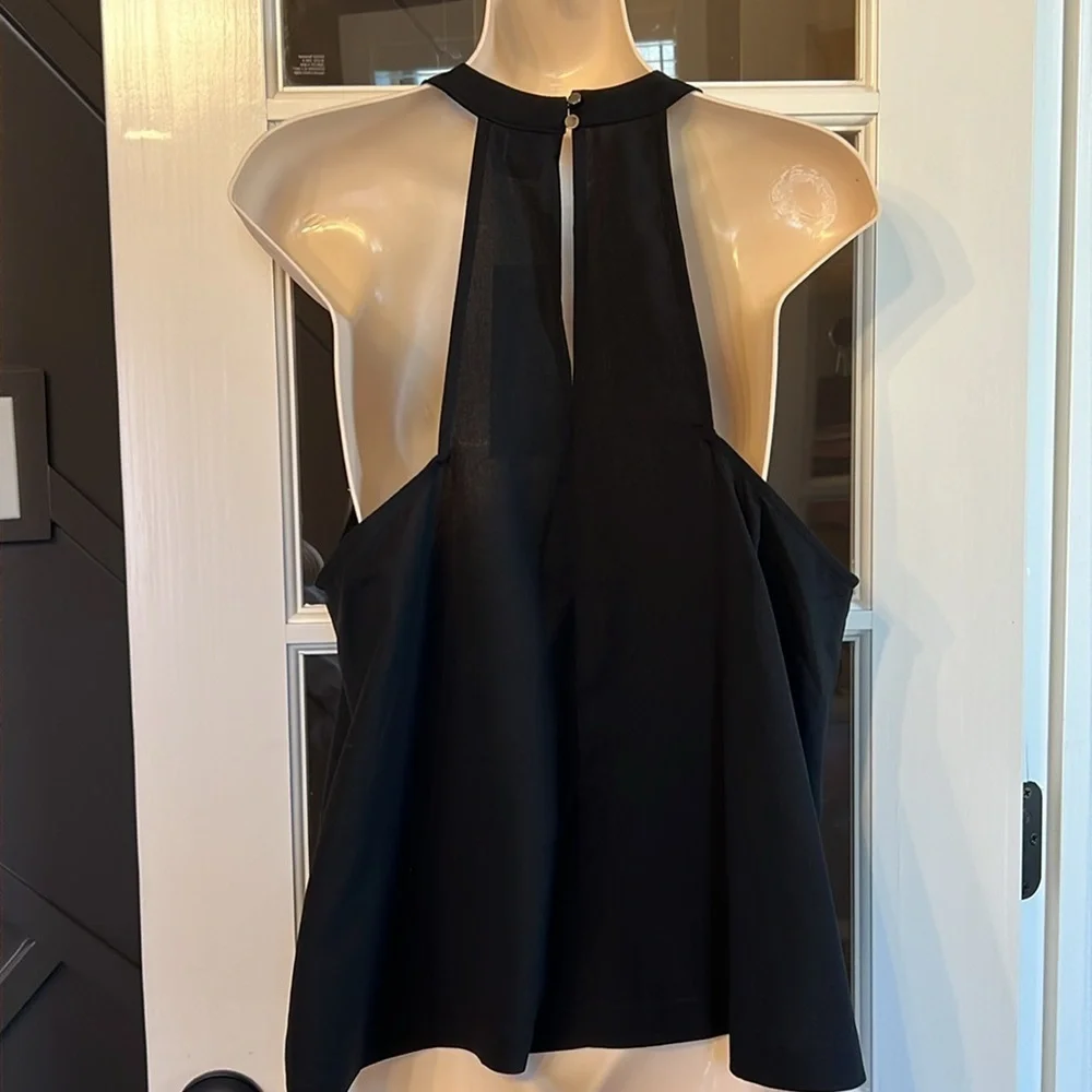 PAPER CRANE Beaded Black Top Size Medium‎ NWT